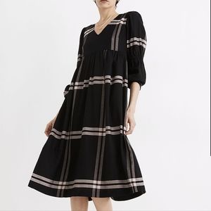 Madewell Plaid Empire Midi Dress